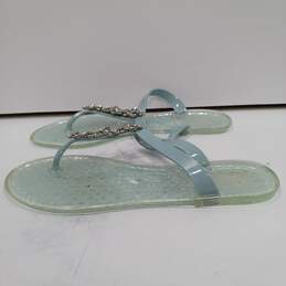 Badgley Mischka Jewel Blue Flip Flops Size 10