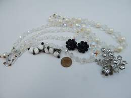 VTG Weiss Marvella & Fash Aurora Borealis F Pearl Clip Earrings Necklaces Brooch alternative image