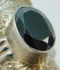 PTI India 925 Onyx Faceted Oval Ridged Band Stamped Textured Long Saddle Ring 12g image number 4