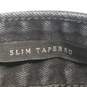 Mens Black Dark Wash Stretch Pockets Slim Fit Denim Tapered Jeans Sz 30x30 image number 5