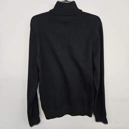 Mock Neck Quarter Zip Knited Black Sweatshirt alternative image