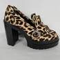 Gianni Bini Maxxwelle leopard print faux calf hair platform loafers with lug sole image number 3