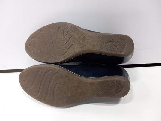 Dansko Blue Leather Mary Jane Wedge Shoes Women's Size 38/US Size 7 image number 5