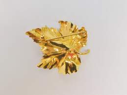 Ethereal 14K Yellow Gold Diamond Accent Leaf Brooch 7.8g alternative image