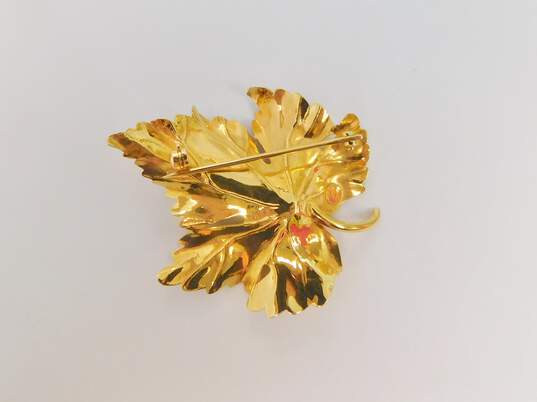 Ethereal 14K Yellow Gold Diamond Accent Leaf Brooch 7.8g image number 2