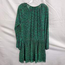 Michael Kors 'Nila' Women's Green Peacock Print Drop Waist Dress Size M alternative image