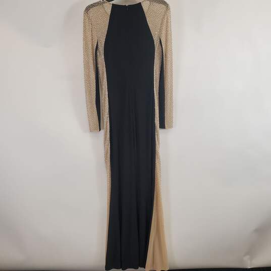 Xscape Women Tan/Black Sequin Dress Sz6 image number 2