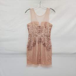 BCBGMAXAZRIA Pink Lined Sequin Sleeveless Dress WM Size 4 alternative image