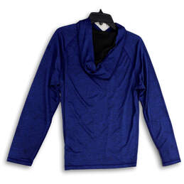 Mens Blue Long Sleeve Stretch Snap Front Hooded Pullover T-Shirt Size M alternative image