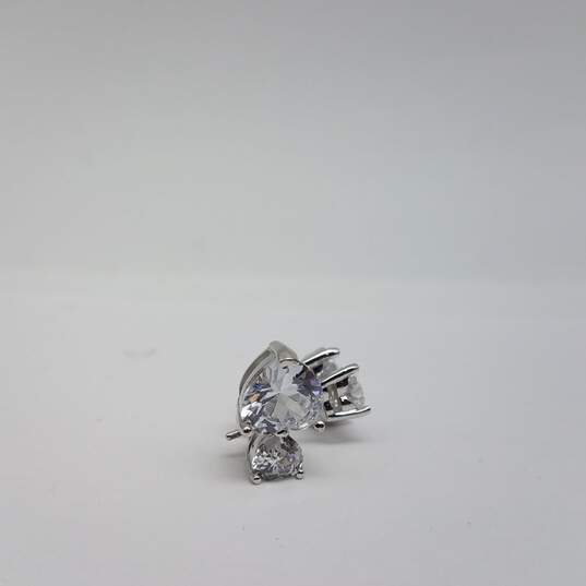 Sterling Silver Cz Crystal Sz 5.75, 9.5 Rings Earrings, Bracelet Pendant Bundle 23.8g image number 6