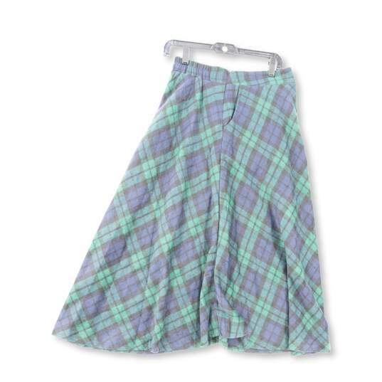 NWT Women Multicolor Plaid Elastic Waist Fit And Flare Skirt Size Medium image number 2