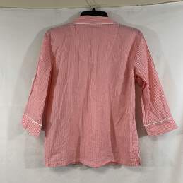Women's Pink Striped Lauren Ralph Lauren 3/4 Sleeve Pajama Set, Sz. M alternative image