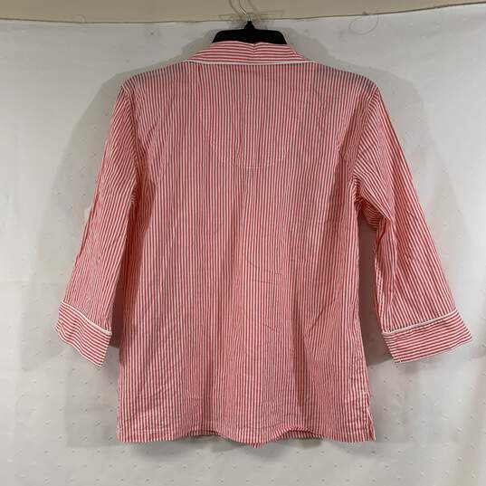 Women's Pink Striped Lauren Ralph Lauren 3/4 Sleeve Pajama Set, Sz. M image number 2