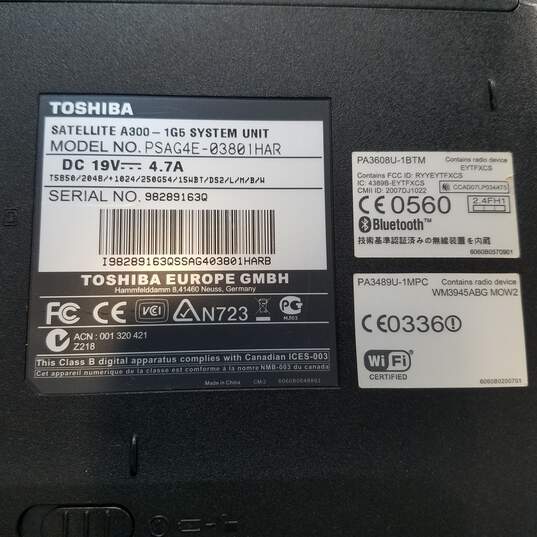 Toshiba Satellite PC's (A300 & L305) For Parts/Repair image number 8
