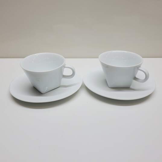 Nespresso Pure Big Game Cups Saucers White Porcelain Coffee Espresso image number 2