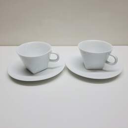 Nespresso Pure Big Game Cups Saucers White Porcelain Coffee Espresso alternative image