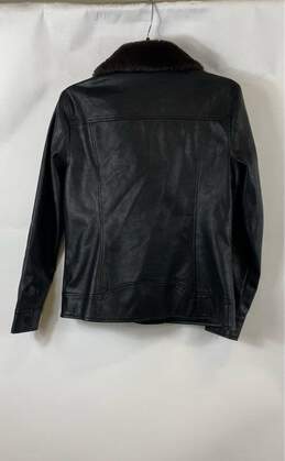 Simply Vera Wang Womens Black Leather Collared Full Zip Motorcycle Jacket Sz XS alternative image