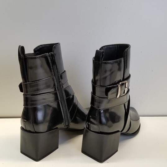 Nasty Gal Shiny Strappy Boots Black 9 image number 4