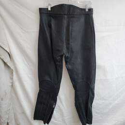 Unbranded Black Leather Riding Pants W/Knee Pads No Size Tag alternative image