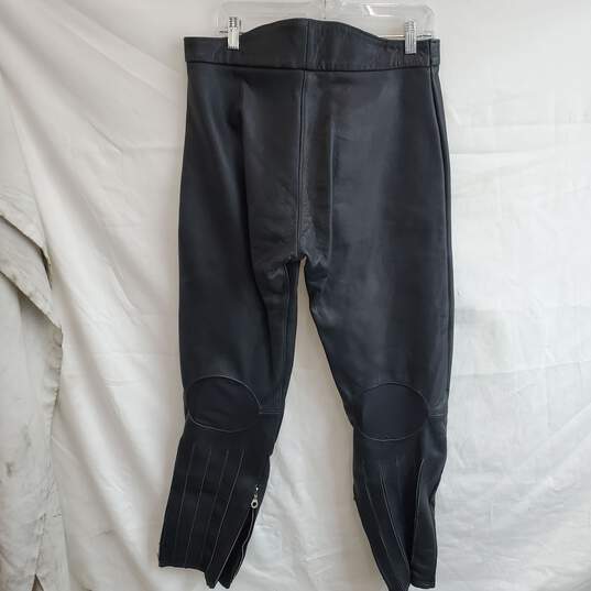 Unbranded Black Leather Riding Pants W/Knee Pads No Size Tag image number 2