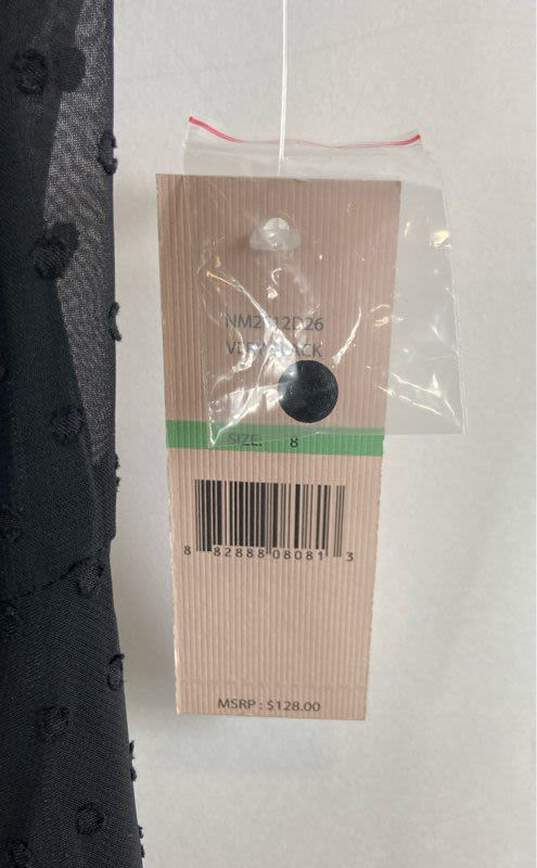 NWT Nanette Lepore Womens Black Swiss Dot Belted Jacquard Sheer Shirt Dress Sz 8 image number 3