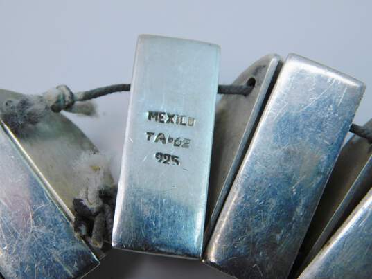 Taxco Mexico Artisan 925 Sterling Silver Chunky Statement Bracelet For Repair 136.9g image number 5
