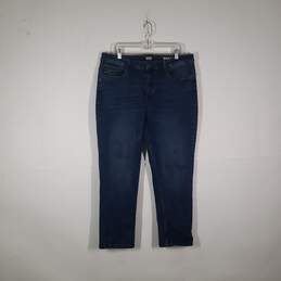Mens 5 Pockets Medium Wash Denim Straight Leg Jeans Size 36X30
