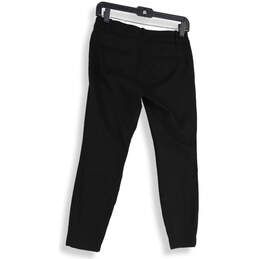 Womens Black Flat Front Straight Leg Side Zip Pull-On Ankle Pants Size 00P alternative image