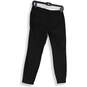 Womens Black Flat Front Straight Leg Side Zip Pull-On Ankle Pants Size 00P image number 2