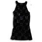 Womens Black Sleeveless Halter Neck Sequin Peplum Mini Dress Size Small image number 2