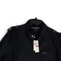 NWT Mens Black Ribbed Cuff Long Sleeve Full-Zip Bomber Jacket Size XXL image number 3