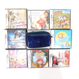 Navy Blue Nintendo DS Lite - China Model USG-001 W/ 8 Games - Nintendogs - Gardening Mama