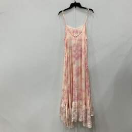 NWT Intimately Womens Pink Tie Dye Spaghetti Strap Midi Slip Dress Size L