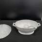Italian Made White Ceramic Punch Bowl image number 2