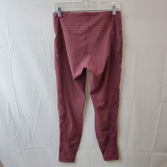 Lululemon Activewear Mauve Pink Lace Leggings Size 10 image number 2