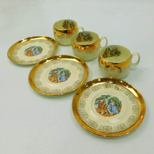 Vintage Sabin Crest-O-Gold Warranted 22k Gold Teacup & Saucer Mixed Lot image number 1