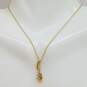 10K Yellow Gold 0.18 CTTW Graduated Diamond Pendant Necklace 1.6g image number 2