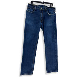 Mens Blue 514 Medium Wash Denim Stretch Pockets Straight Leg Jeans Sz 38x30