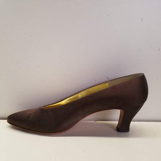 Silvia Fiorentina Satin Pointed Toe Heels Brown 9 image number 2