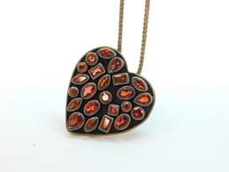 Nicky Butler Sterling Silver Multi Stone Garnet Heart Pendant Necklace 16.8g alternative image