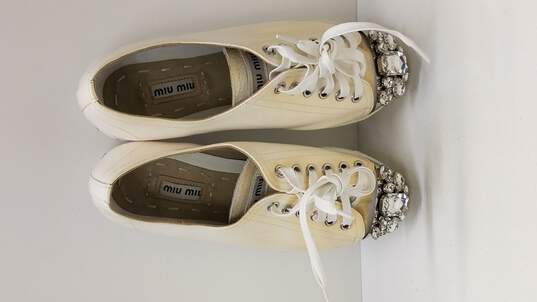 Miu Miu White Cap Toe Shoes No Size image number 6