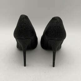 Womens Black Pointed Toe Fashionable Slip-On Stiletto Pump Heels Size 8 alternative image