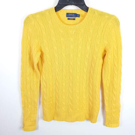 Polo Ralph Lauren Women Yellow Cable Knit Sweater XS image number 1