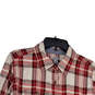 Womens Red Plaid Spread Collar Long Sleeve Button-Up Shirt Size Small 4/6 image number 3