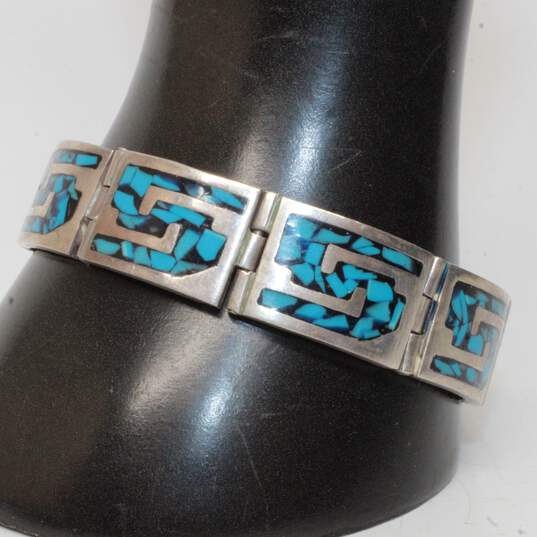 Assortment of 3 Taxco Sterling Silver Bracelets - 104.42g image number 2