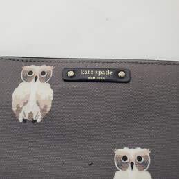 Kate Spade Gray Owls 10x7 Zip Top Pouch alternative image