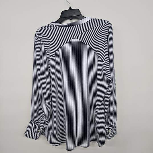Striped Button Up Long Sleeve Blouse image number 2