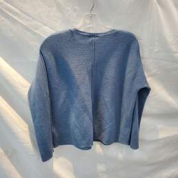 Eileen Fisher Blue Merino Wool Pullover Crop Sweater Women's Size XS alternative image