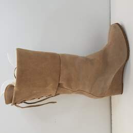 Colin Stuart Beige Wedge Boots Size 8.5