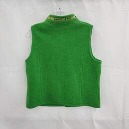 Lisa International Green Boiled Wool Full Zip Vest Size L alternative image